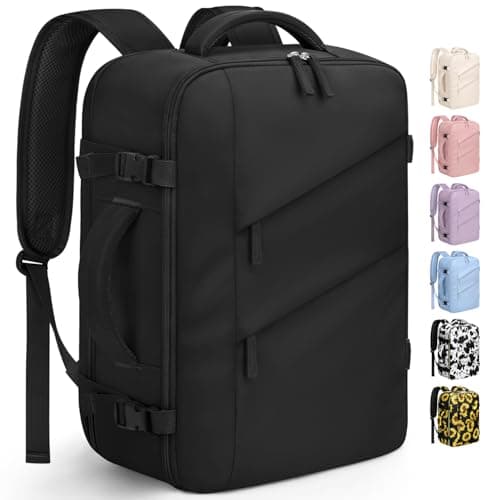 Capolo Travel Backpack for Women Men Waterproof Laptop Backpack Flight Approved Personal Item Backpack Overnight Weekender Bag College Bookbag for Business, Work, Traveling Fits 15.6 '' Laptop,Black - Image 1