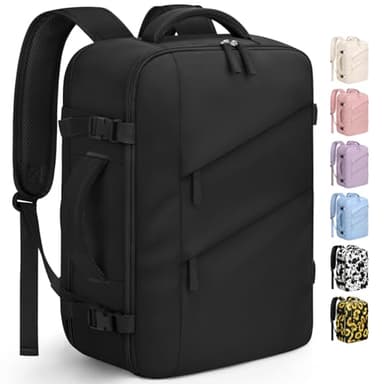 Capolo Travel Backpack for Women Men Waterproof Laptop Backpack Flight Approved Personal Item Backpack Overnight Weekender Bag College Bookbag for Business, Work, Traveling Fits 15.6 '' Laptop,Black - Image 1