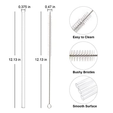 Beonsky Replacement Straw Compatible with Stanley 40 oz 30 oz Cup Tumbler, 6 Pack Reusable Straw with Cleaning Brush, Plastic, Clear - Image 3