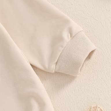 VISGOGO Newborn Infant Baby Boy Girls Oversized Romper Game day Sweater Onesie Coming Home Outfit Neutral Clothes (Khaki-Game day, 6-12 Months) - Image 6