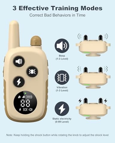 Jugbow Dog Shock Collar - 4200FT Dog Training Collar with Remote for 5-120 lb Large Medium Small Dogs, Rechargeable Waterproof IPX8 E Collars with Beep (1-3) Vibration(1-3) Safe Static(0-99) - Image 2