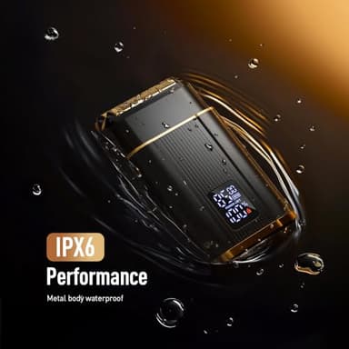Foil Shavers for Men, High Speed Double Floating Blades Electric Razor, IPX6 Waterproof Dry/Wet, 2 Adjustable Speed Electric Shaver with LED Display, USB-C Deep Black - Image 2