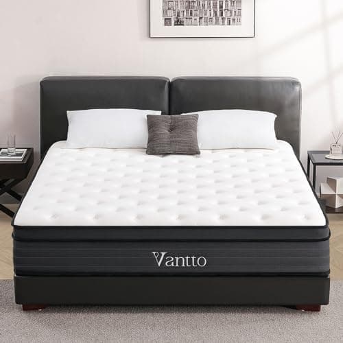 Vantto King Size Mattress, 12 Inch Hybrid Memory Foam Mattress with Pocket Springs for Motion Isolation Pressure Relief, CertiPUR-US - Image 1
