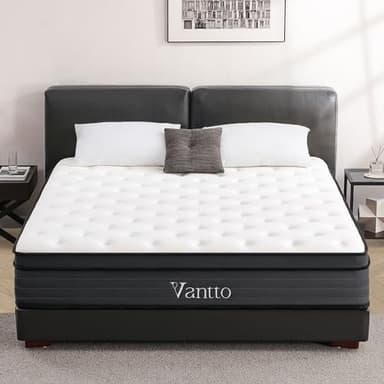 Vantto King Size Mattress, 12 Inch Hybrid Memory Foam Mattress with Pocket Springs for Motion Isolation Pressure Relief, CertiPUR-US - Image 1