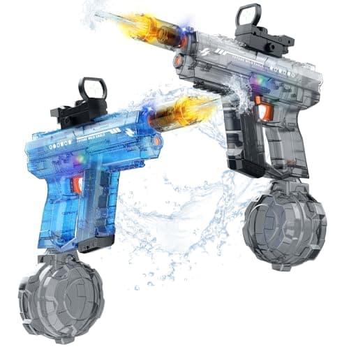 Vmiya Electric Water Gun 2 Pack for Adults and Kids, Light Up Automatic Squirt Gun Watergun, 800CC Large Capacity, 26-33 FT Long Range, Summer Outdoor Beach Pool Party Toy Gift - Image 1