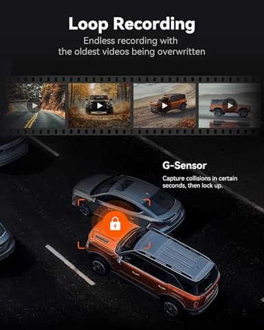 WOLFBOX G840S 12" 4K Mirror Dash Cam Backup Camera, 5.8GHz WiFi Smart Rearview Mirror for Cars & Trucks, Front and Rear View Dual Cameras, Night Vision, Parking Assistance, Included 32GB Card & GPS - Image 8