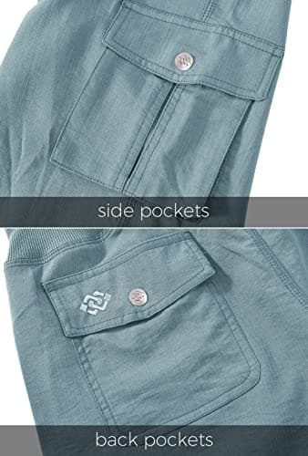 MoFiz Womens Capris with Pockets Loose Fit Casual Capri Pants Dressy Lightweight Ladies Baggy Cargo Pants for Hiking Grey Blue - Image 7