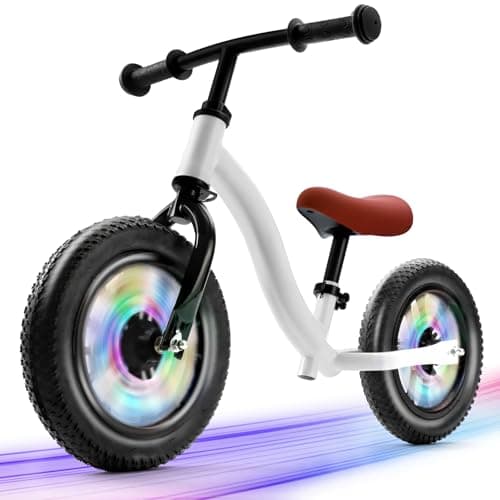little dove Colorful Lighting Balance Bike 3+ Year Old, No Pedal Bike with Adjustable Handlebar & Seat, Inflatable Tires, Lightweight Toddler Balance Bike, Easy Assembly, Birthday for 3-6 Years - Image 1
