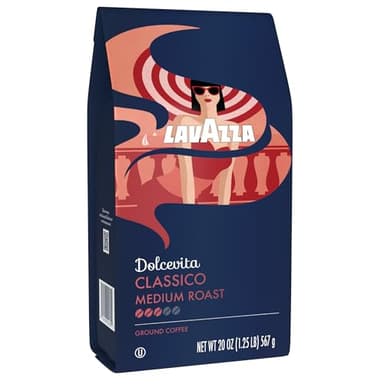 Lavazza Classico Ground Coffee Blend, Medium Roast, Authentic Italian, Blended And Roasted in Italy, Non GMO, Value Pack, A Full bodied with rich flavor and notes of dried fruit, 20 Ounce - Image 3