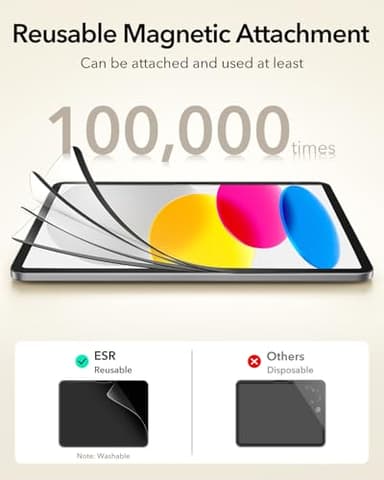 ESR Paper-Feel Magnetic Screen Protector for iPad A16 11th/10th Generation (11 Inch/10.9, 2025/2022), Write and Draw Like on Paper, Detachable and Reusable, Compatible with Tempered Film, Anti-Glare - Image 6