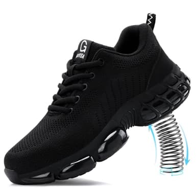 TANIELD Steel Toe Shoes for Men Lightweight Work Shoes Breathable Safety Sneakers Air Cushioned Steel Toe Sneakers Indestructible Work Tennis for Construction Industrial - Image 1