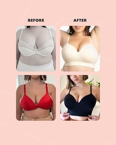 SHAPERMINT Bras for Women - Lingerie Bra, Bralettes for Women with Support, No Underwire Plus Size Bras for Women Rose Tan - Image 6
