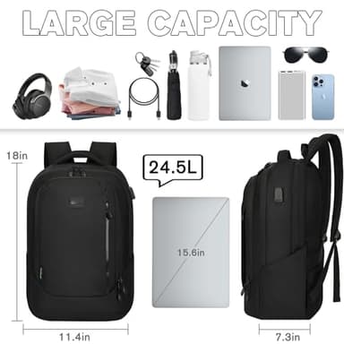 Goloni Multi-functional Travel Backpack, Large Capacity for Men Women Waterproof Business Work Bag, College Laptop Backpack with USB Charging Port, Suitable for 17-inch Computers - Image 5