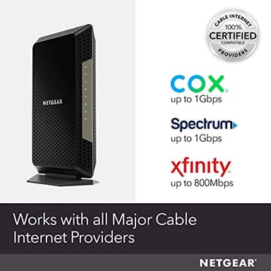 NETGEAR Nighthawk Cable Modem CM1200 - Compatible with All Cable Providers Including Xfinity by Comcast, Spectrum, Cox | for Cable Plans Up to 2 Gigabits | 4 x 1G Ethernet Ports | DOCSIS 3.1, Black - Image 3