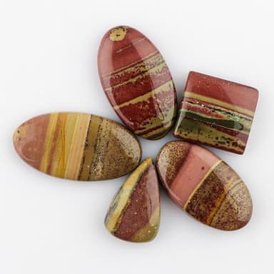 CRYSTALINES (5pcs) Wholesale Natural Owyhee Picture Jasper Gemstone Polished Cabochon Mix Shape Bulk Loose Stones Supplies DIY Jewelry Making Chakra Healing Crystals Wire Wrapping Giftgiving - Image 2