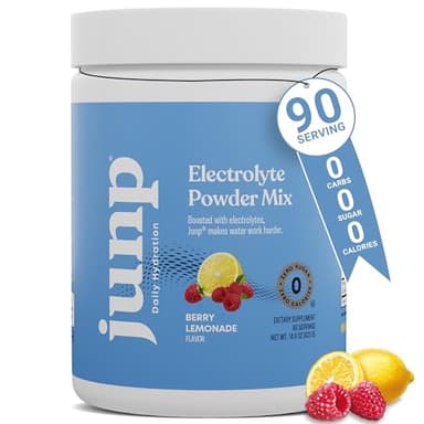 JUNP Electrolytes Powder No Sugar No Carbs – Berry Lemonade Keto Electrolyte Drink Mix - Potassium & Salt Hydration Powder Electrolytes - Zero Calorie Sugar Free Electrolyte Powder, 90 Servings - Image 1