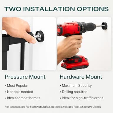 Cumbor 29.7-46" Baby Gate for Stairs, Toddler Safety Essentials for The House, Auto Close Dog Gate for Doorways, Mom's Choice Awards Winner-Easy Install Pressure Mounted Pet Gates for Dogs, White - Image 6