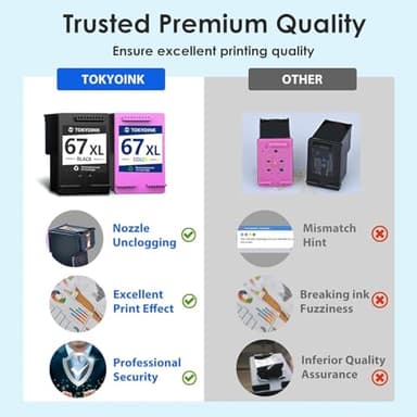 67XL Ink Cartridges Compatible for HP67 HP Ink 67 Black/Color Combo Pack Compatible for DeskJet 2855e 2827e 2800e 4255e 2755e 2700e 2852e 2700 4155e 2734e 4227e Envy 6000 6055e 6400 6455e Printer Ink - Image 4