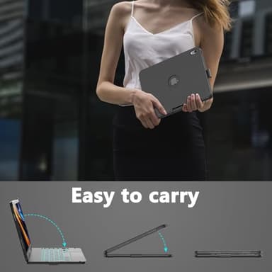 for iPad A16 11th Generation/10th Generation Case with Keyboard,Touch Keyboard for iPad 11" /10th Gen 10.9 inch 2022-10 Color Backlight, 360° Rotatable Protective Cover (Black) - Image 7