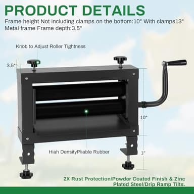 Upgraded Clothes Wringer,Double Adjustment Knobs-Heavy Duty Off-Grid Laundry Wringer for Towels,5X Thicker Rubber Rollers Remove 95% Water, Suitable for Use in Laundry, RV Travel, Car Washing. - Image 3