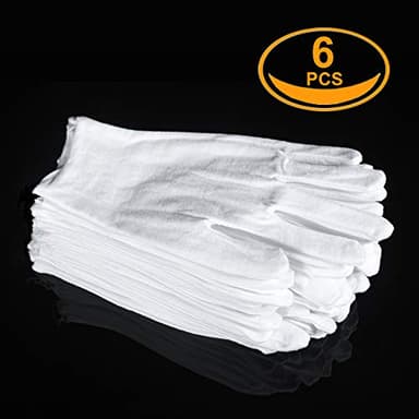 3 Pairs White Cotton Gloves for Dry Hands Eczema SPA Moisturizing - Work Glove Liners for Serving Costume Inspection - Image 4