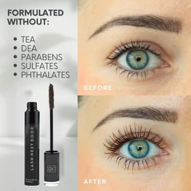 Lash Next Door Espresso Brown Mascara- Volumizing & Lengthening No Clump Smudge-Proof Makeup for Lashes- Beauty Products for Women- 1-Pack by Brooklyn and Bailey - Image 5