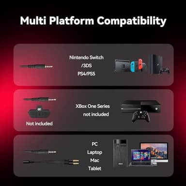 IMYB A88 Gaming Headset with Microphone, Stereo Wired Noise Cancelling Over-Ear Headphones with Mic for Pc, Ps5, Xbox One Series X/s, Ps4, Computer, Laptop, Mac, Nintendo, Gamer (Red) - Image 5