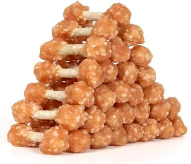 MON2SUN Dog Treats, 16oz Mini Rawhide Chews, Chicken Dumbbells with Rice for Small Dogs & Toy Breed, Crunchy and Healthy (2.5 Inch 30 Count - Image 2