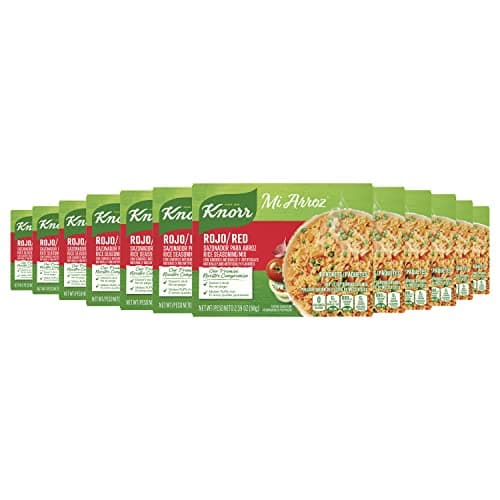 Knorr Mi Arroz Rice Seasoning Mix Add Authentic Flavor To Any Dish Rojo/Red Delicious Homemade Flavor in Our Seasonings 2.39 oz 4 Count, Pack of 12 - Image 1