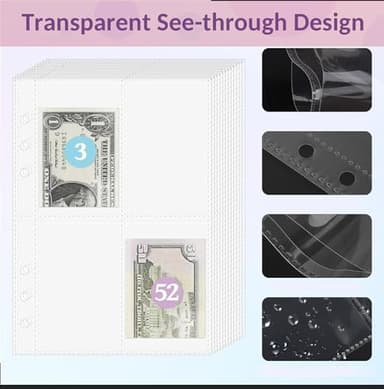 2PCS 100 Envelopes Money Saving Challenge, Envelopes Challenge Binder, Achieving Financial Goals with a Budget Binder and Cash Envelopes, Successfully Reach Your Savings Goals of $5,050 (Blue+Black) - Image 3