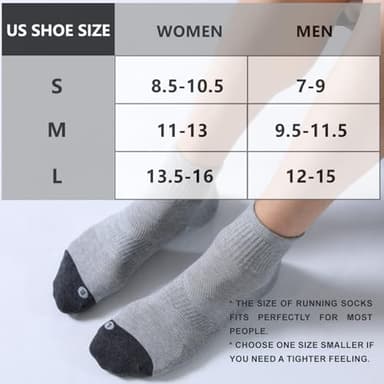 FITRELL 6 Pack Men's Athletic Ankle Socks Cushioned Sports Running Socks 7-9/9-12/12-15 - Image 4