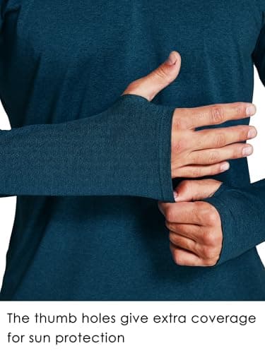 Willit Men's Sun Shirts UPF 50+ Rash Guard Long Sleeve Sun Protection Hoodie SPF UV Fishing Lightweight Athletic Running Heather Navy XXXL - Image 5