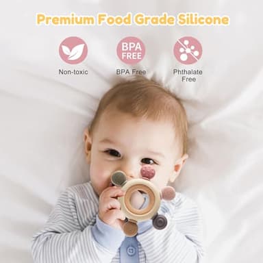 Baby Teething Toys for 0-6 6-12 Months, BPA Free Teether Sensory Toys for Babies 0 3 6 9 12 18 Months, Newborn Infant Toys Gifts for 1 One Year Old Baby Boys Girls - Image 3