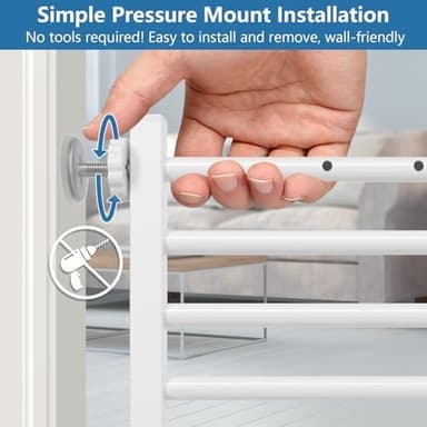 Malier Dog Gate with a Small Door, Extra Wide All Metal Short Dog Gate Pet Gate for Stairs, 10'' Tall Pressure Mount Easy Step Over Puppy Gate Low Gate for Doorways - Image 6