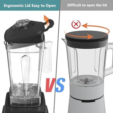 OMMO Blender 1800W, Professional High Speed Countertop Blender with Stainless Steel Blades, 60oz BPA Free Jar for Shakes and Smoothies, Ice and Fruits, Dishwasher Safe - Image 7