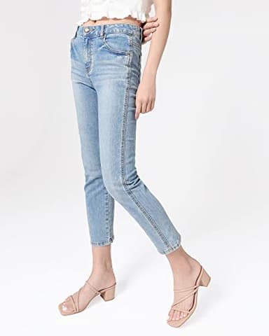 Shoe'N Tale Strappy Heels For Women Low Chunky Block Heel Heeled Sandals Square Open Toe Slip On Slides Mules(6,Nude) - Image 4