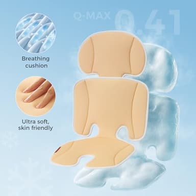 Momcozy Breathable Stroller Seat Liner | Universal Adjustable Soft Pad | Soft & Dry Comfort | Detachable 2-Piece Feel Cooling-Touch Cushion | Fits Strollers, High Chair, Bassinet, Swing - Image 5