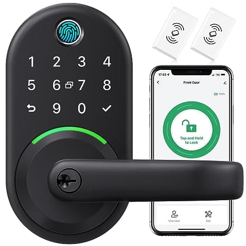 Smart Door Handle Lock with Keypad: Yamiry Fingerprint Smart Knob - Keyless Entry Digital Lock for Front Door - Deadbolt with APP - Generate Passcode Remotely - DIY Installation - Image 1