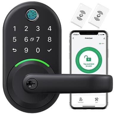 Smart Door Handle Lock with Keypad: Yamiry Fingerprint Smart Knob - Keyless Entry Digital Lock for Front Door - Deadbolt with APP - Generate Passcode Remotely - DIY Installation - Image 1