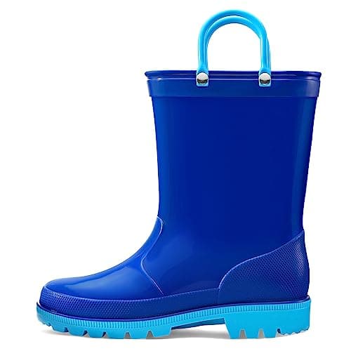 K KomForme Kids Girls & Boys Rain Boots with Easy-on Handles Waterproof Outdoors - Image 1