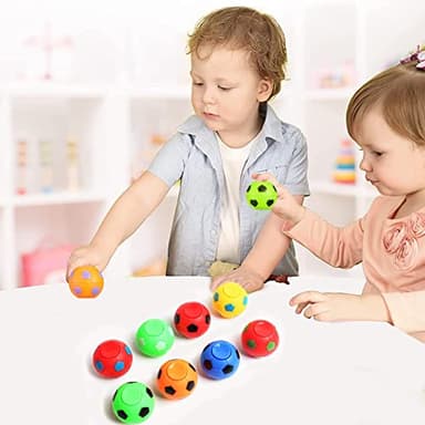 32 PCS Mini Fidget Spinners Soccer Ball Toys for Kids, Soccer Party Favors Goodie Bag Stuffers, Rotatable Soccer Finger Stress Balls for Classroom Prizes - Image 5