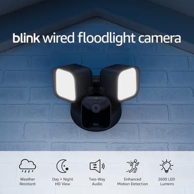 Blink Wired Floodlight Camera - Smart security camera, 2600 lumens, HD live view, enhanced motion detection, built-in siren, Works with Alexa – 1 camera (Black) - Image 5