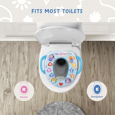 Ms. Rachel Soft Potty Seat With Storage Hook - Potty Training Seat - Soft Cushion, Easy Grip Handles, Baby Potty Training, Safe, Easy to Clean, Fits Most Toilet Seats - Image 3