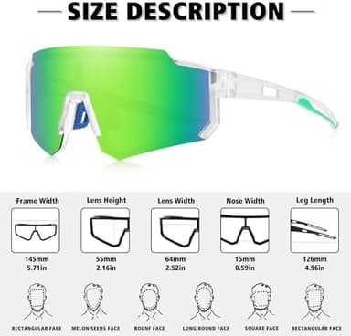 STORYCOAST Polarized Sports Sunglasses for Men Women,Driving Fishing Cycling Mountain Bike Sunglasses UV400 Protection - Image 5