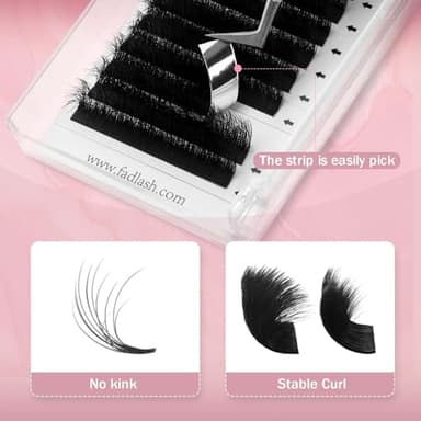 FADLASH Easy Fan Lash Extension 3D Effect Fluffy Rapid Volume Three Layers Easy Fan 2D~10D Eyelash Extensions Automatic Blooming Easy Fan Lashes D Curl (0.05D 14-18mm Mixed) - Image 7