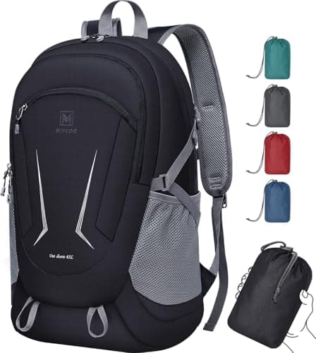 MIYCOO Backpack - Ultra Lightweight Packable Backpack for Travel Camping, 45L Hiking Back Pack Waterproof Foldable Daypack for Men Women Black - Image 1