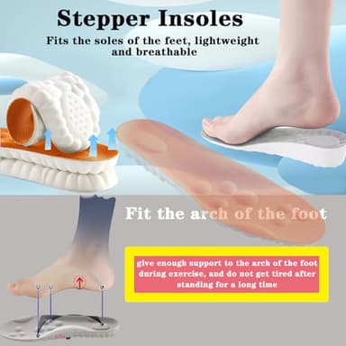 Steppers Insoles for Men and Women Adjustable Size, 2 Pairs 4d Cloud Insole for Mens,Boot Insoles for Menn, Memory Foam Shoe Insertss for Women (M) - Image 5