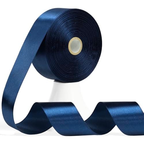 Apeseek 60 Yards Navy Blue Ribbon 1-1/2 Inch, Solid Dark Blue Satin Ribbon for Gift Wrapping, Crafts, Flower Bouquet, Wedding, Baby Shower, Festival, Christmas, Halloween - Image 1
