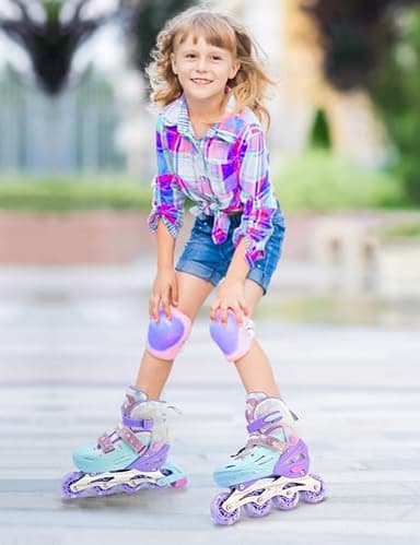 2PM SPORTS Kids Inline Skates for Girls Ages 4-8 8-12 6-12 5-8 10-12 with Light Up Wheels, Adjustable Girls Roller Skates Blades for Kid Women Beginner Youth Indoor Size 11C 1 2 3 4 5 6 7 8 Snowflakes - Image 7