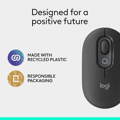 Logitech POP Mouse, Wireless Mouse with Customizable Emojis, SilentTouch Technology, Precision/Speed Scroll, Compact Design, Bluetooth, Multi-Device, OS Compatible - Graphite - Image 11